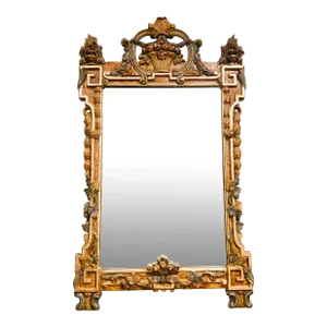 Late 20th Century Handpainted French Rococo Style Wall Mirror