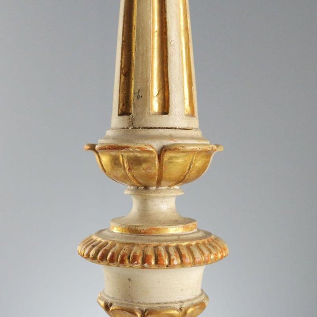 Carved and Gilded Wooden Candelabra, Italy, 19th Century For Sale - Image 4 of 10