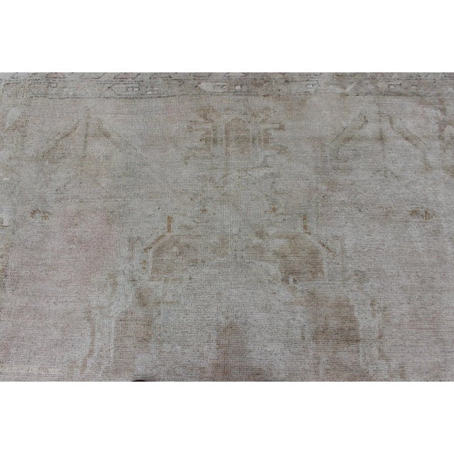 Wide Turkish Oushak Gallery Runner in Muted Tones With All-Over Design For Sale - Image 11 of 13