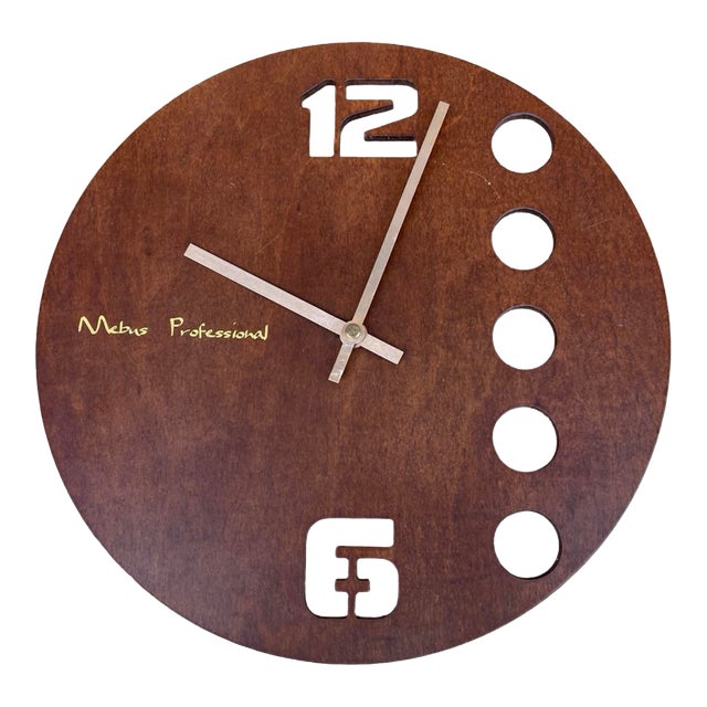 Large Wooden Wall Clock, Mebus, Germany, 1990s. For Sale