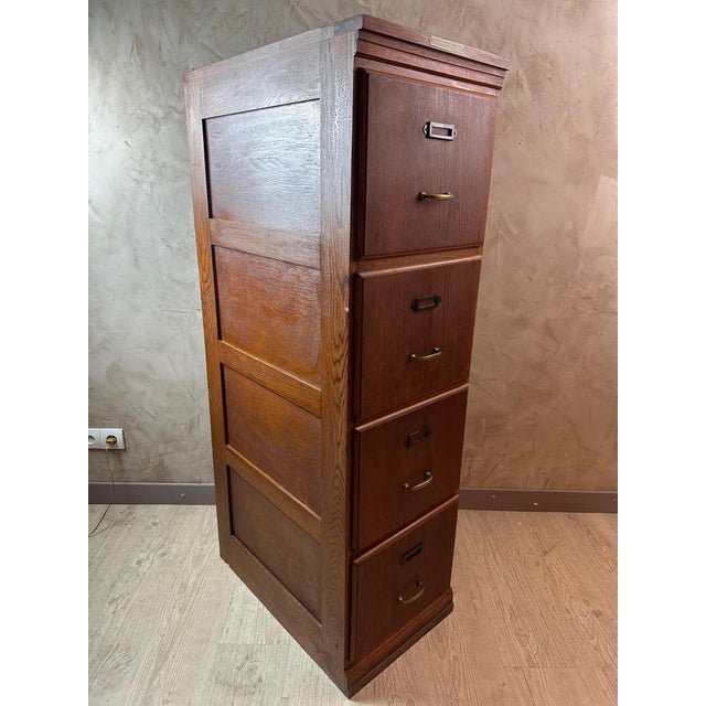 Oak File Cabinet, 1920 For Sale - Image 6 of 12