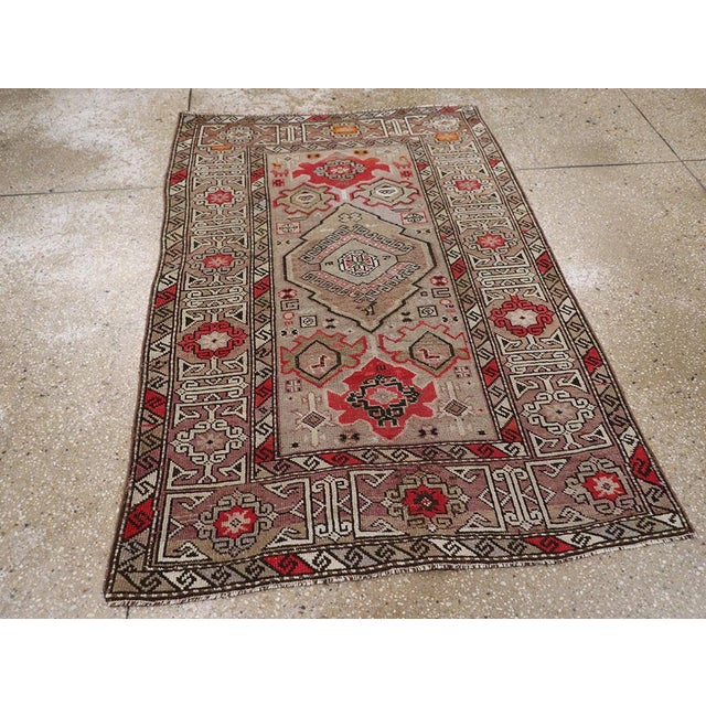 Greige Galerie Shabab Collection Early 20th Century Caucasian Throw Rug For Sale - Image 8 of 10