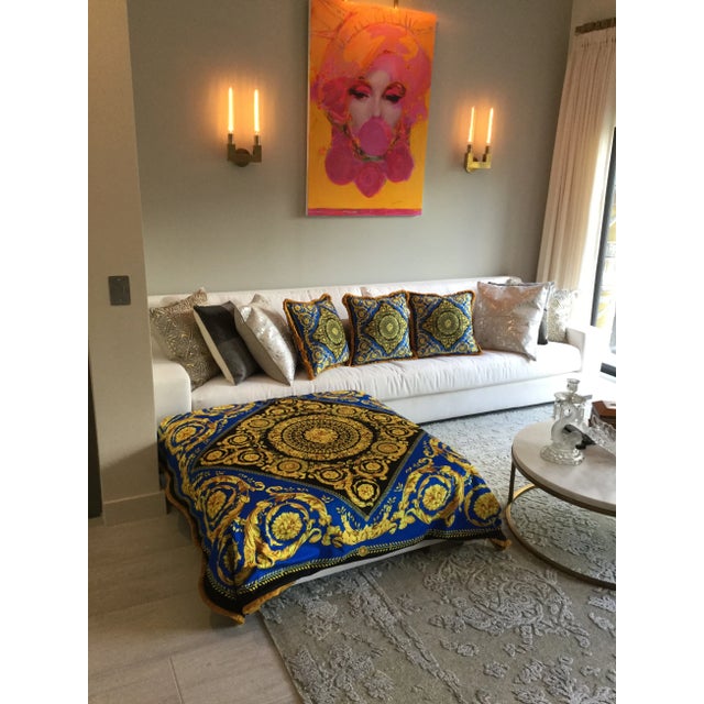 Italian Custom Made Baroque Versace Velvet Throw For Sale In Miami - Image 6 of 11