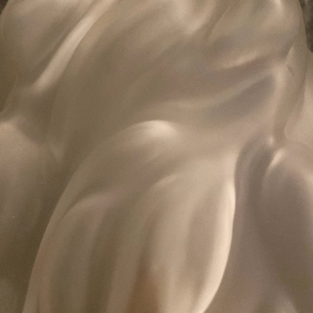 Metal Mid 20th Century Maison Arlus Bronze Sconce Hand Holding Torch & Flame Glass Shade For Sale - Image 7 of 14