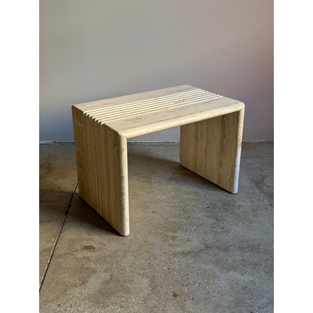 Stone Postmodern Travertine Nesting Side Tables, a Set of 3 For Sale - Image 7 of 12