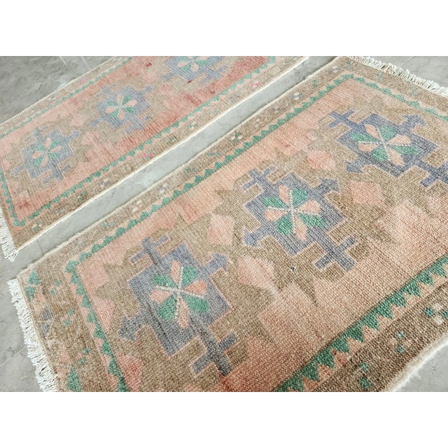 1960s Small Traditional Oriental Style Turkish Rug - Set of 2 For Sale - Image 4 of 9