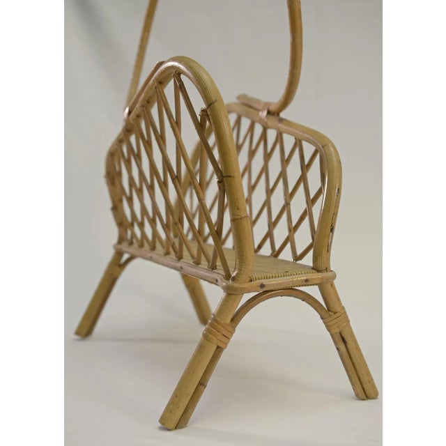 Vintage Rattan Magazine Holder, 1960 For Sale - Image 4 of 9