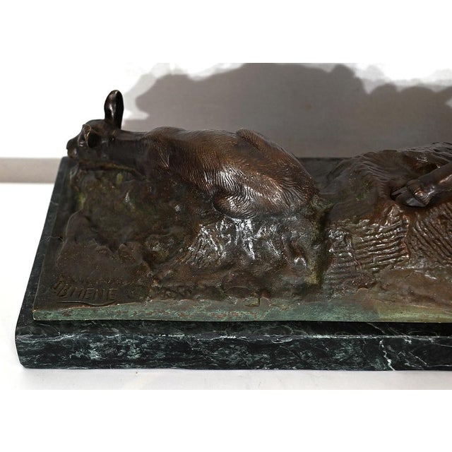 JB. Mêne, Animal Group, Late 1800s, Bronze For Sale - Image 4 of 18