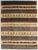 Vintage hand-knotted Persian Gabbeh rug with horizontal bands featuring geometric motifs, animals, and stylized trees....