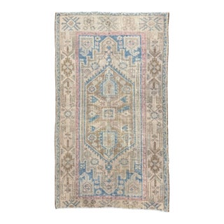 Antique Malayer Rug 4x6 | Blue, Beige & Brown For Sale