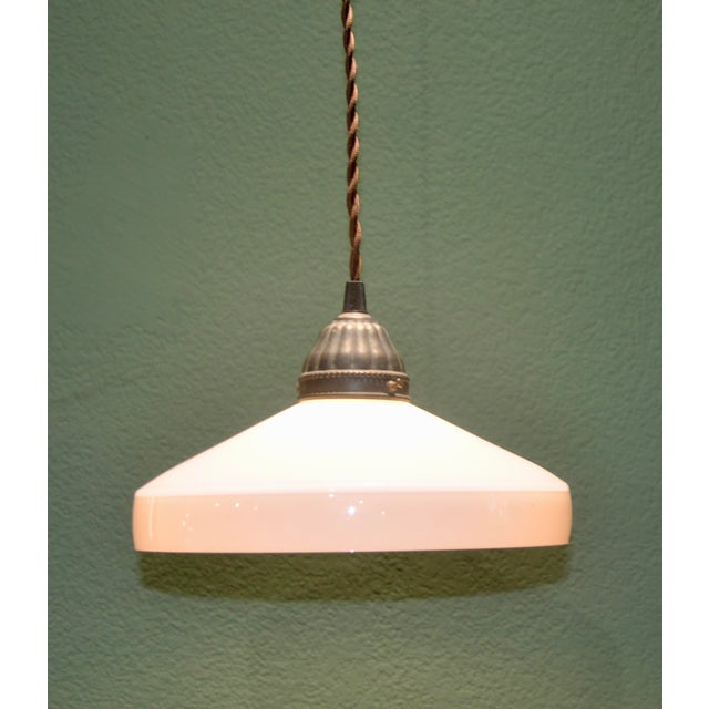 Art Deco White Opaline Lamp, 1920s For Sale - Image 3 of 12