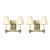 Art Deco Glass & Polished Brass Skyscraper Style Sconces by Genet Et Michon For Sale
