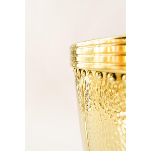 Gold Art Deco Hammered Brass Palm Pot, Vienna, 1920s For Sale - Image 8 of 11