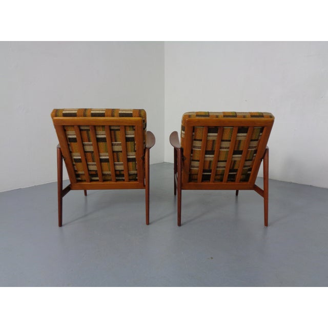 Wood Set of Danish Organic Teak Armchairs attributed to Hans Olsen, Denmark, 1950s For Sale - Image 7 of 18