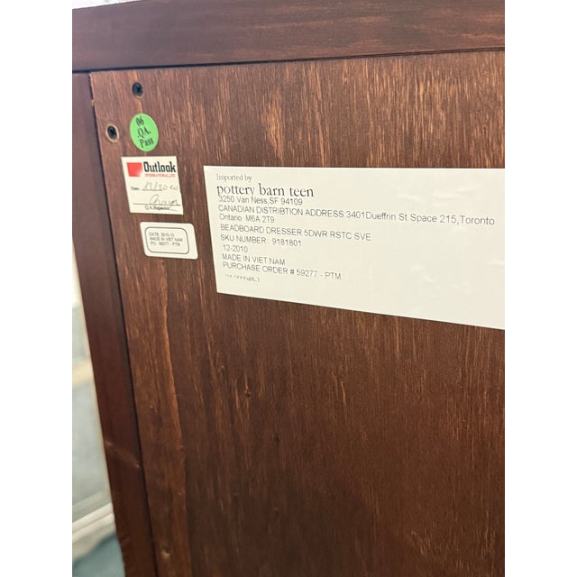 2010s Pottery Barn Teen Beadboard Dresser For Sale - Image 5 of 11