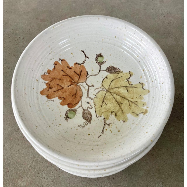 Circa 1959 Metlox PoppyTrail Woodland Gold Stoneware Coupe Bowls – Set of 7 For Sale - Image 16 of 18