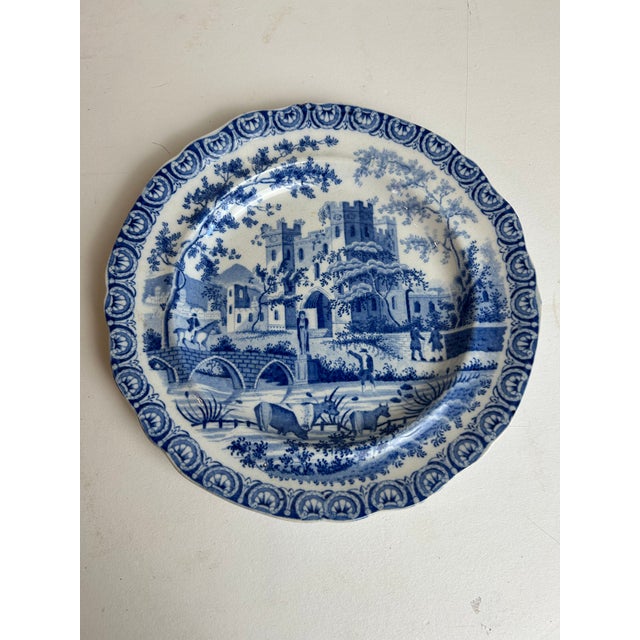 English Antique English Staffordshire Plates, a Pair For Sale - Image 3 of 5