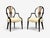 Neoclassical, Prince of Wales Armchairs, Ebonized Wood, Gilt, Silk, Usa, 19th C. For Sale - Image 4 of 18