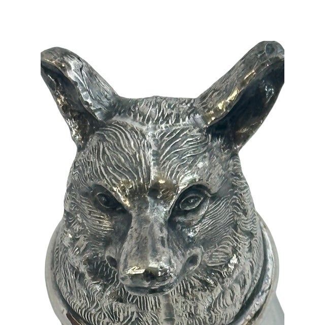 Vintage Silverplate Foxhead Stirrup Cup For Sale - Image 9 of 14