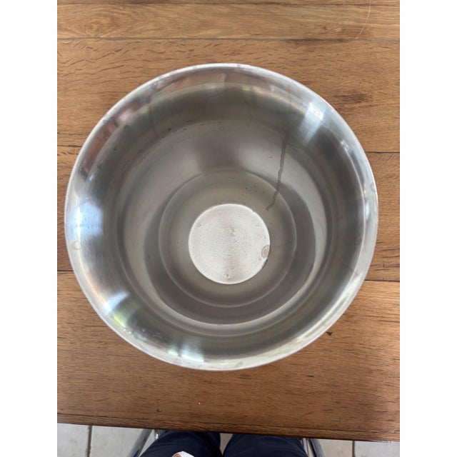 Champagne Bucket in Stainless Steel and Gold-Plated Brass by Guy Degrenne, 1980s For Sale - Image 12 of 13