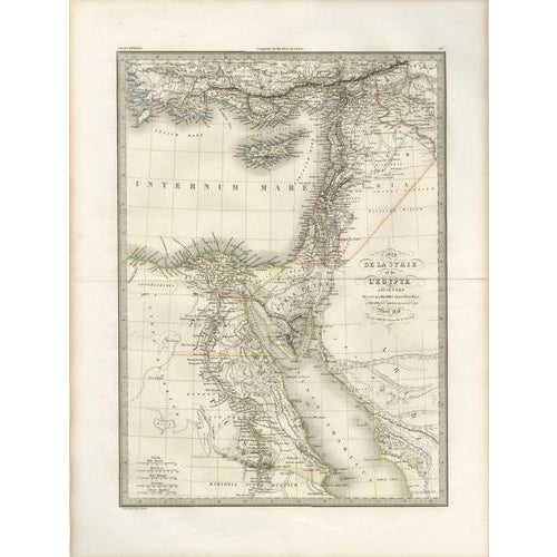 Antique Map of Syria, Egypt and the Nile Delta by Lapie, 1838 For Sale - Image 12 of 12