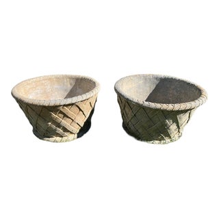 Pair of French Cement Planters For Sale