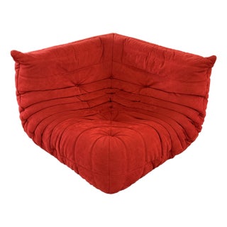 Michel Ducaroy for Ligne Roset Togo Corner Armless Side Chair, Alcantara Goya Red For Sale