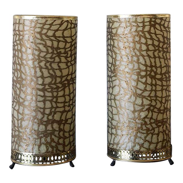Mid 20th Century Small Table Lamps, Vintage Design, 4.75-Inch Diameter - a Pair For Sale