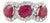 Three Stone Real Ruby Engagement Ring in 18k Solid White Gold With Diamonds Size 7 For Sale