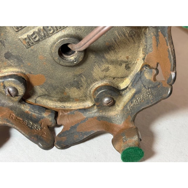 Vintage Ornate Rembrandt Cast Iron Green Onyx Stone 3 Arm Electric Table Lamp For Sale - Image 11 of 11