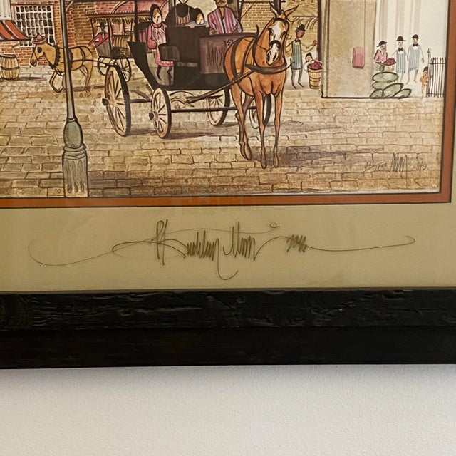 American Framed P. Buckley Moss “French Market” Limited Edition Print – Thrice Signed, Southern Heritage Americana For Sale - Image 3 of 7