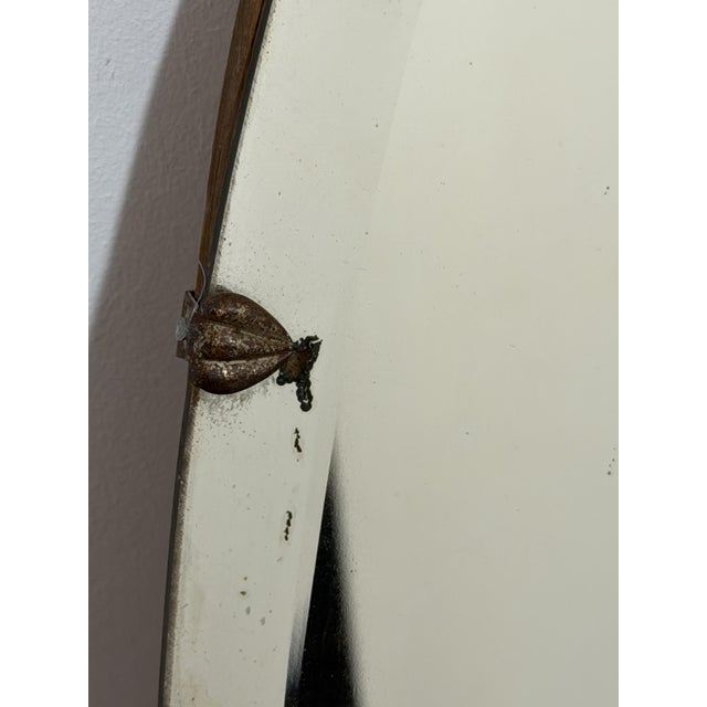 Metal Vintage Wall Mirror with Metal Inserts, Italy, 1940s For Sale - Image 7 of 17