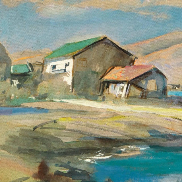 'Bay Shanties, San Francisco' by Gordon Cope, Marin, California Landscape, Wpa Artist, 1950 For Sale In Monterey, CA - Image 6 of 10