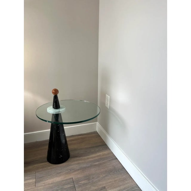 1980s Post Modern Marble and Glass Table For Sale In Washington DC - Image 6 of 6