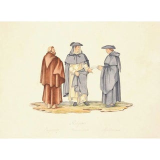 Religious Men - Colored Etching After F. Ferrari by G.B. Cipriani 1822 For Sale