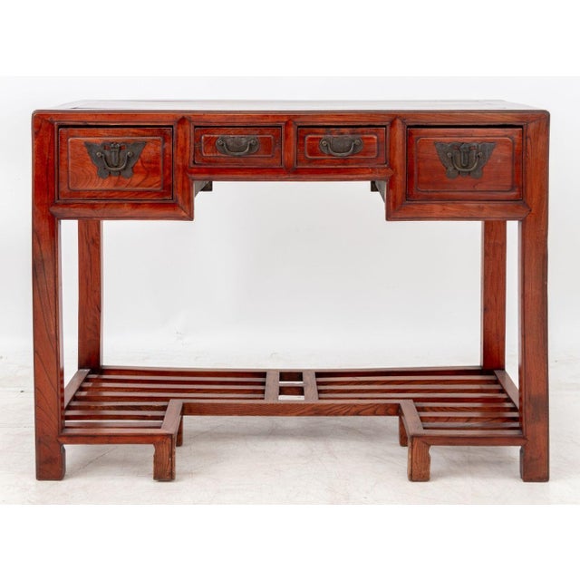 Chinese Elm Writing Desk For Sale - Image 4 of 8