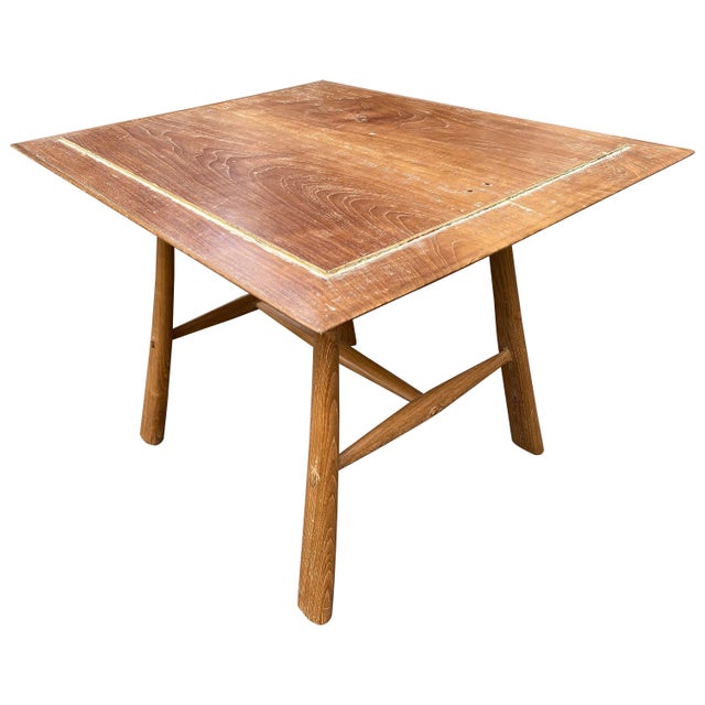 Andrianna Shamaris Midcentury Couture Teak Wood Cocktail Table or Entry Table For Sale - Image 15 of 18