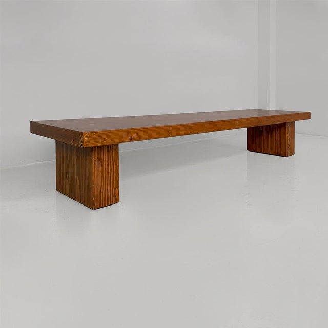 Italian Modern Wooden Bench, 1970s For Sale - Image 12 of 12