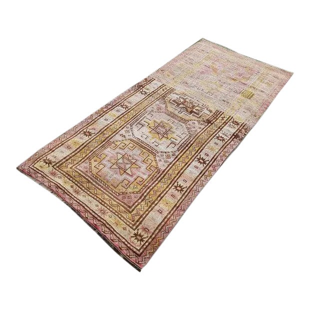 1970s Vintage Caucasian Faded Rug - 3′2″ × 7′9″ For Sale