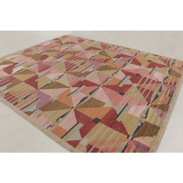 Brown Rug & Kilim’s Oversized Scandinavian Rug With Polychromatic Design For Sale - Image 8 of 11