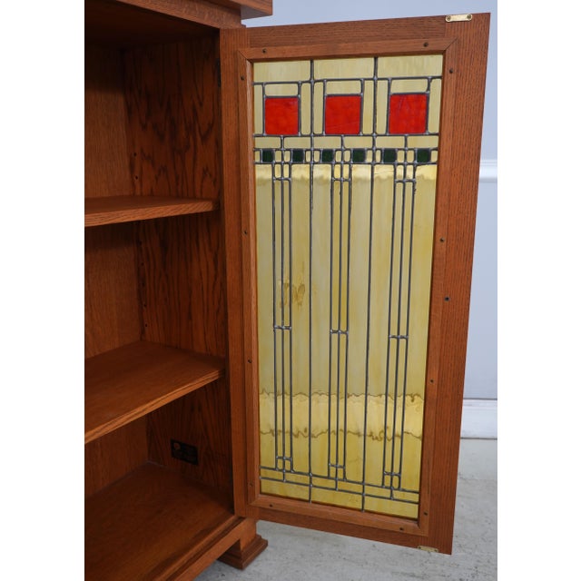 Traditional Swartzendruber Frank Lloyd Wright Inspired Oak Bookcase For Sale - Image 3 of 18