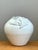 Vintage Kass O'Brien White Ceramic Vase With Ginko Leaf Motif For Sale - Image 10 of 13