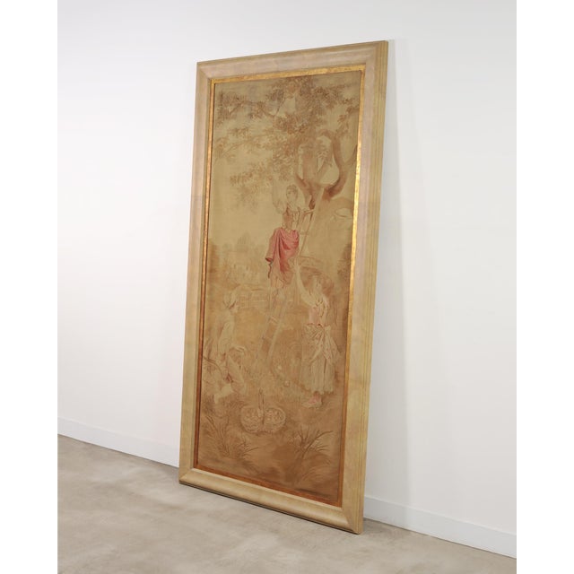 Late 19th Century 19th Century French Aubusson Harvest Tapestry Framed Panel 9.5 Ft For Sale - Image 5 of 18