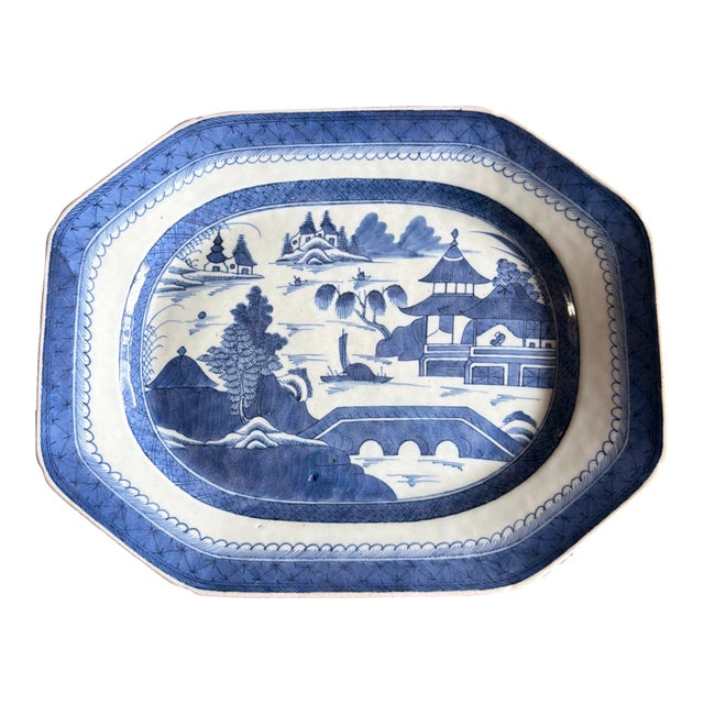 A Fine Antique Chinese Export Porcelain Canton Platter, Circa 1830’s For Sale