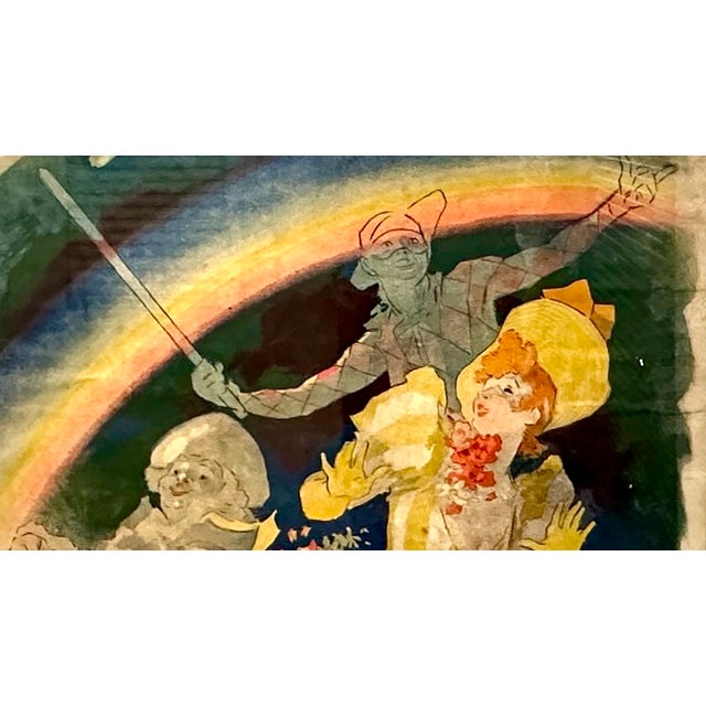 Blue Original Jules Chéret "L'Arc-en-Ciel" Folies-Bergère Color Lithograph, Paris, 1893 For Sale - Image 8 of 18