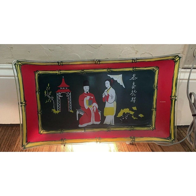 1960s 1960's Vintage Asian Wall Picture Light For Sale - Image 5 of 10