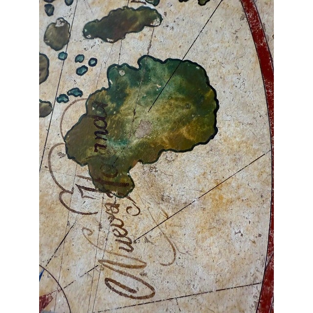 Hand-Painted Italian Map Center Table, Circa 1940s For Sale - Image 11 of 14