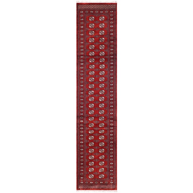 Rustic Bokhara Rust/Beige Hand Knotted Wool Rug Runner For Sale - Image 9 of 9