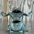 Metal Vintage Boho Patinated Leap Frog Vase For Sale - Image 7 of 9