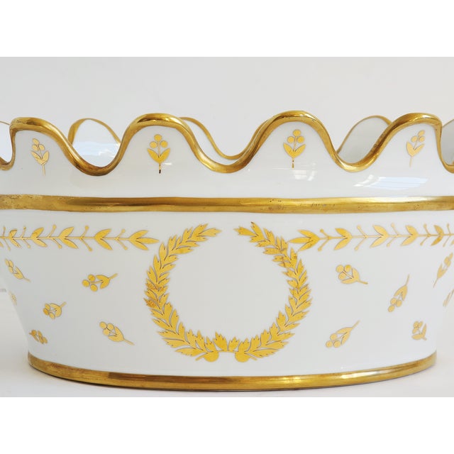 Gold Chelsea House Sevre Style Porcelain Cachepot For Sale - Image 8 of 14